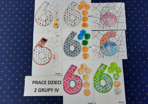 Praca plastyczna - cyfra 6 - malowanie mazakami i kredkami.
