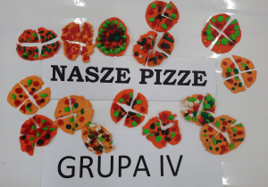 Prace plastyczne- pizzerinki wykonane z plasteliny.