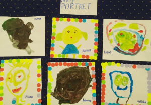 Praca plastyczne w grupie 1 wykonana farbami - mój portret.