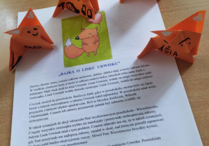Prace plastyczne dzieci w grupie 2 - w oparciu bajkę terapeutyczną o lisku Urwisku.