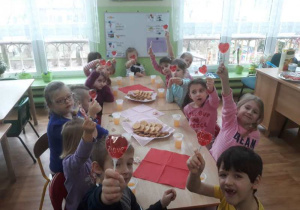 Słodki poczęstunek z okazji walentynek.