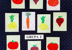 prace plastyczne- warzywa z kolorowego papieru
