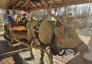 Dzieci z gr 3 w saniach.