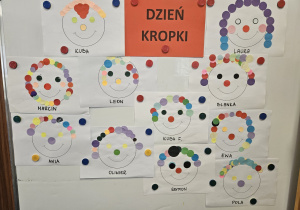 Prace z wykorzystaniem kropki wykonane przez dzieci