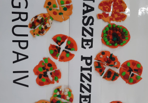 Prace plastyczne- pizzerinki wykonane z plasteliny.