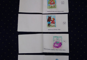 Książeczki o Czerwonym Kapturku wykonane prze dzieci.