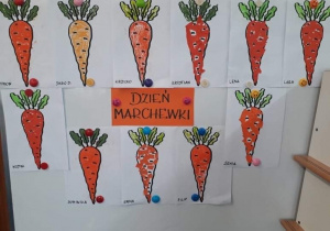 "Marchewka" wykonana różnymi technikami plastycznymi